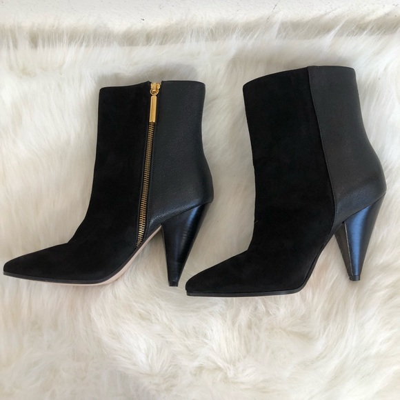 Stuart Weitzman black suede leather mid calf boots - Picture 3 of 8